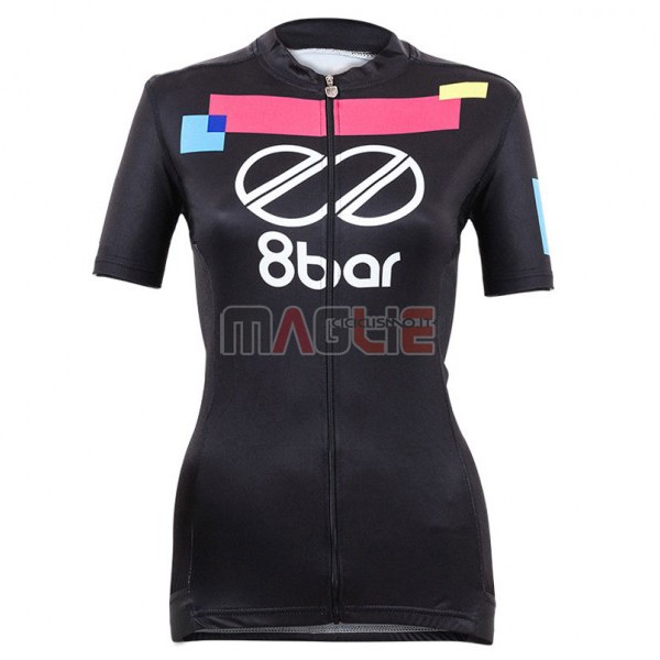 Maglia Donne Equipo 8bar Manica Corta 2017 Nero